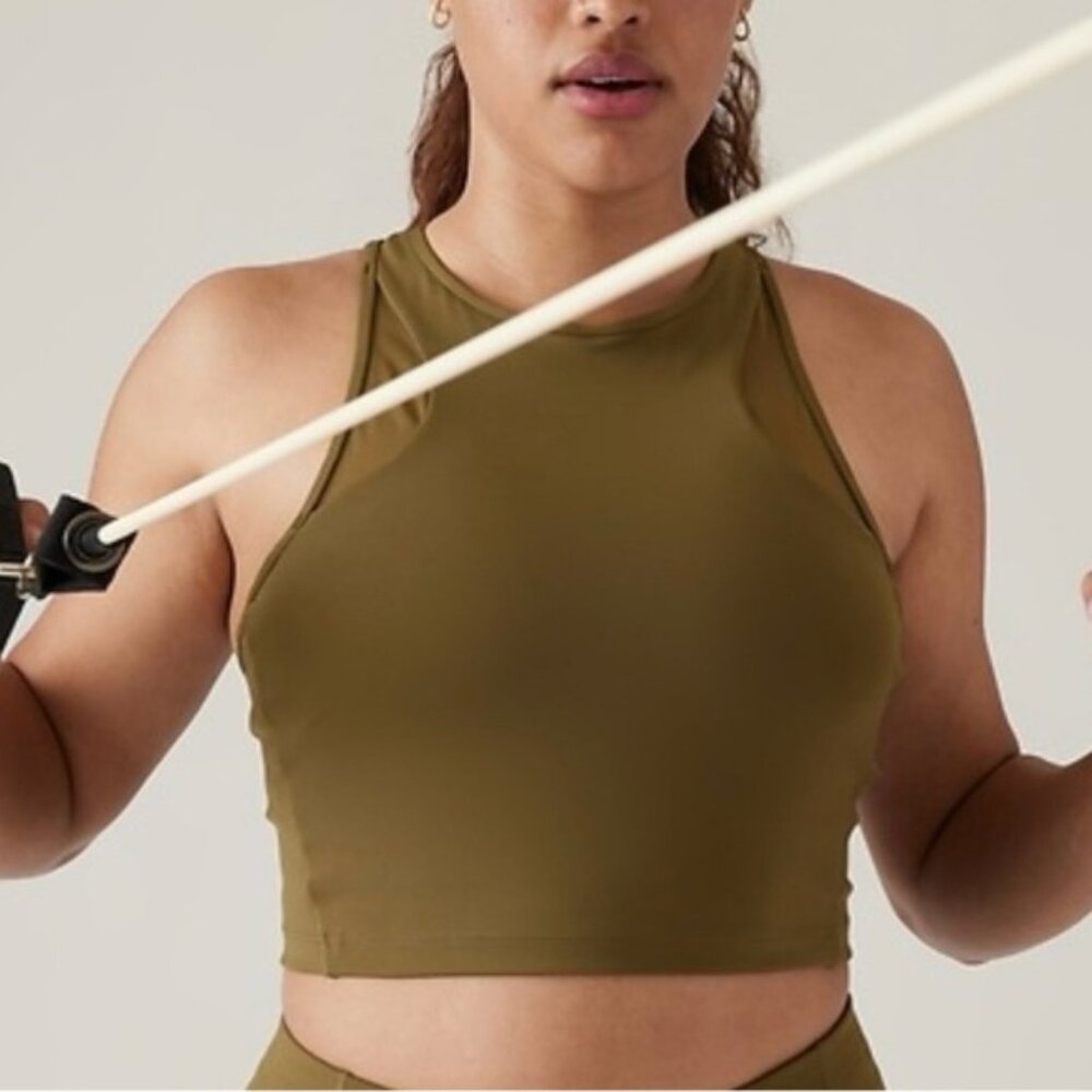 Athleta Conscious Mesh Crop Bra Green size large